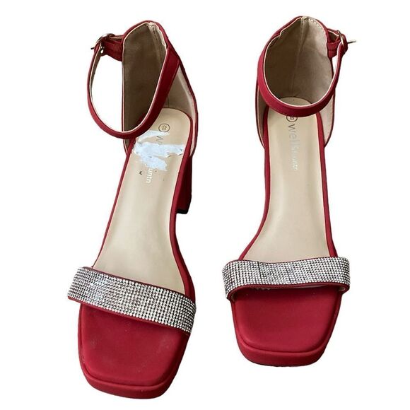 Red Rhinestone heels - Picture 3 of 7